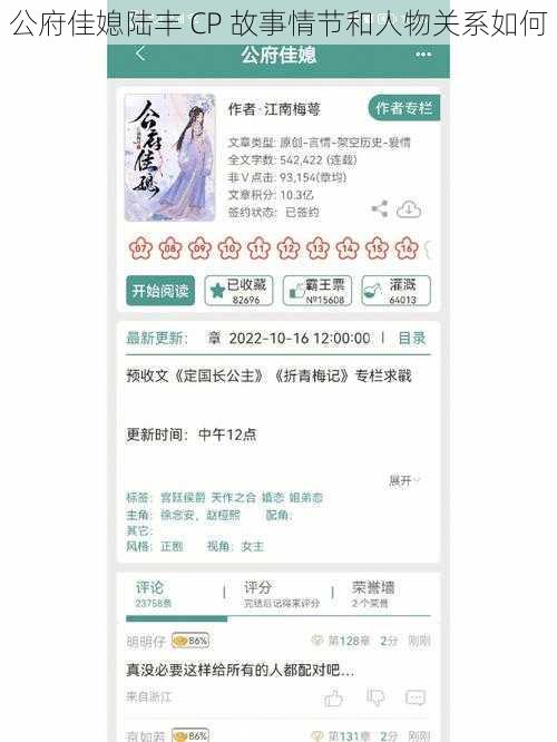 公府佳媳陆丰 CP 故事情节和人物关系如何